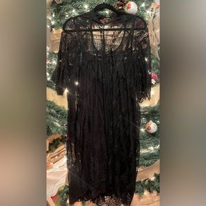 Lace cover dress w/slip